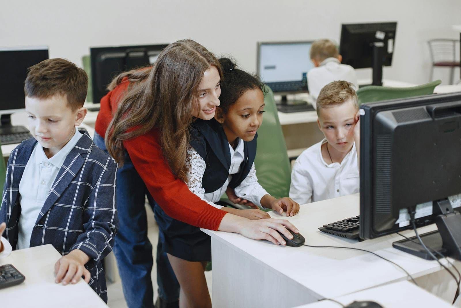 Children learning to code