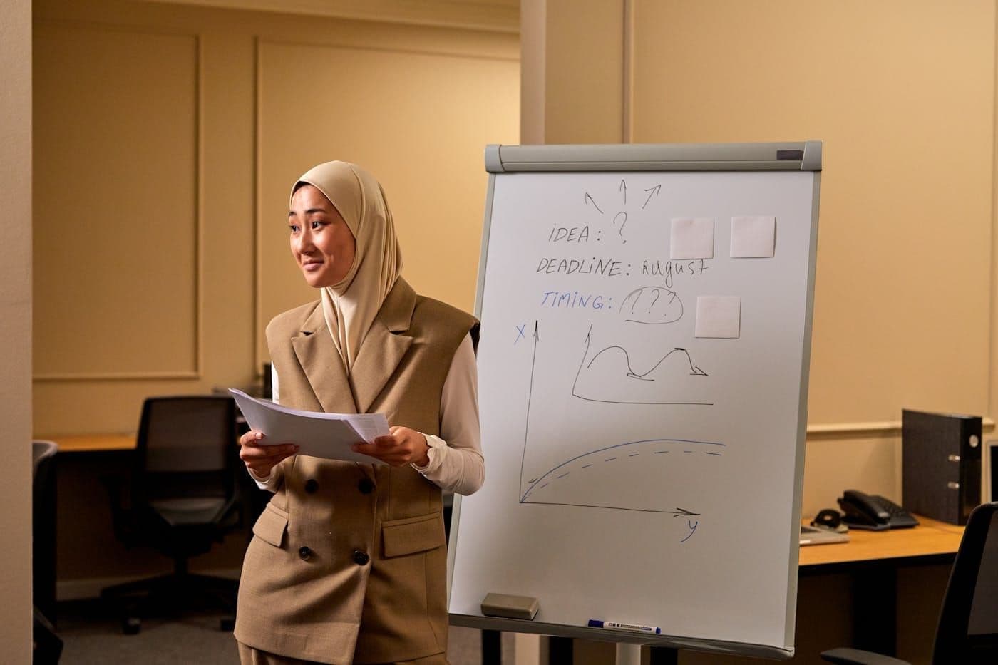 Capacity-building workshop with flip chart