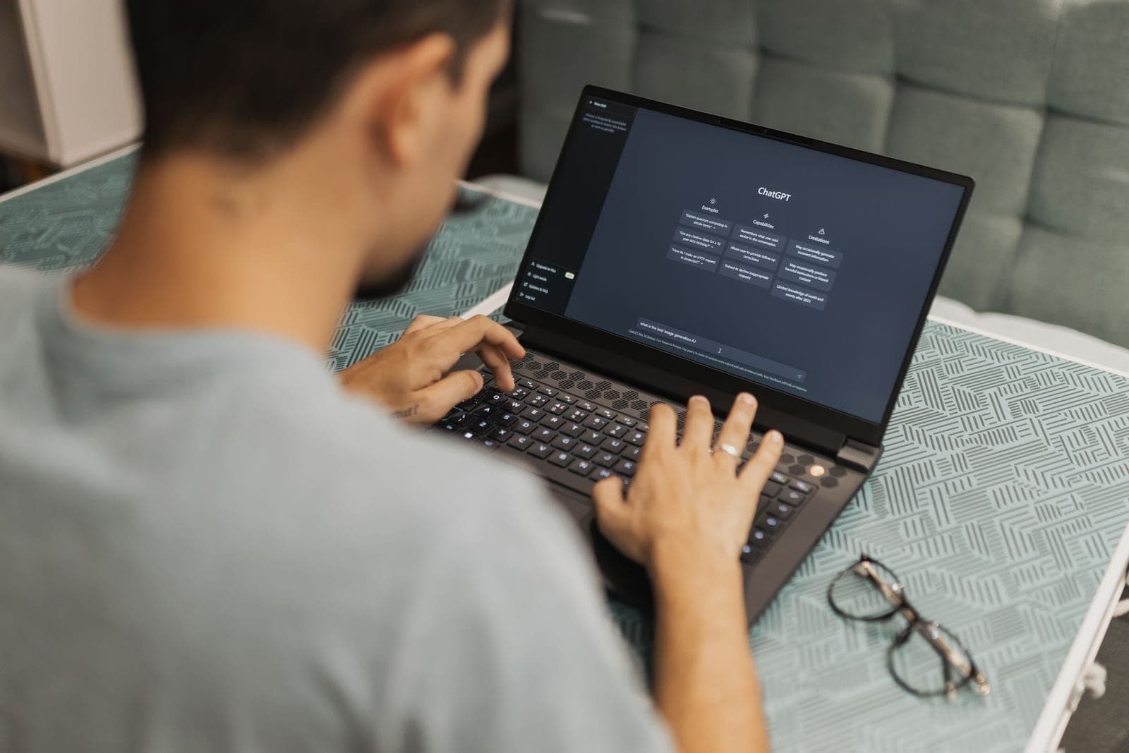 Exploring an AI assistant on a laptop