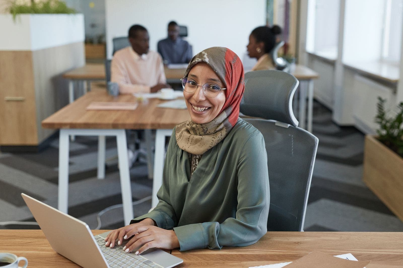 Entrepreneur working in a modern office